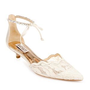 Badgley Mischka Women's Betsy Lace Kitten Heel Pumps